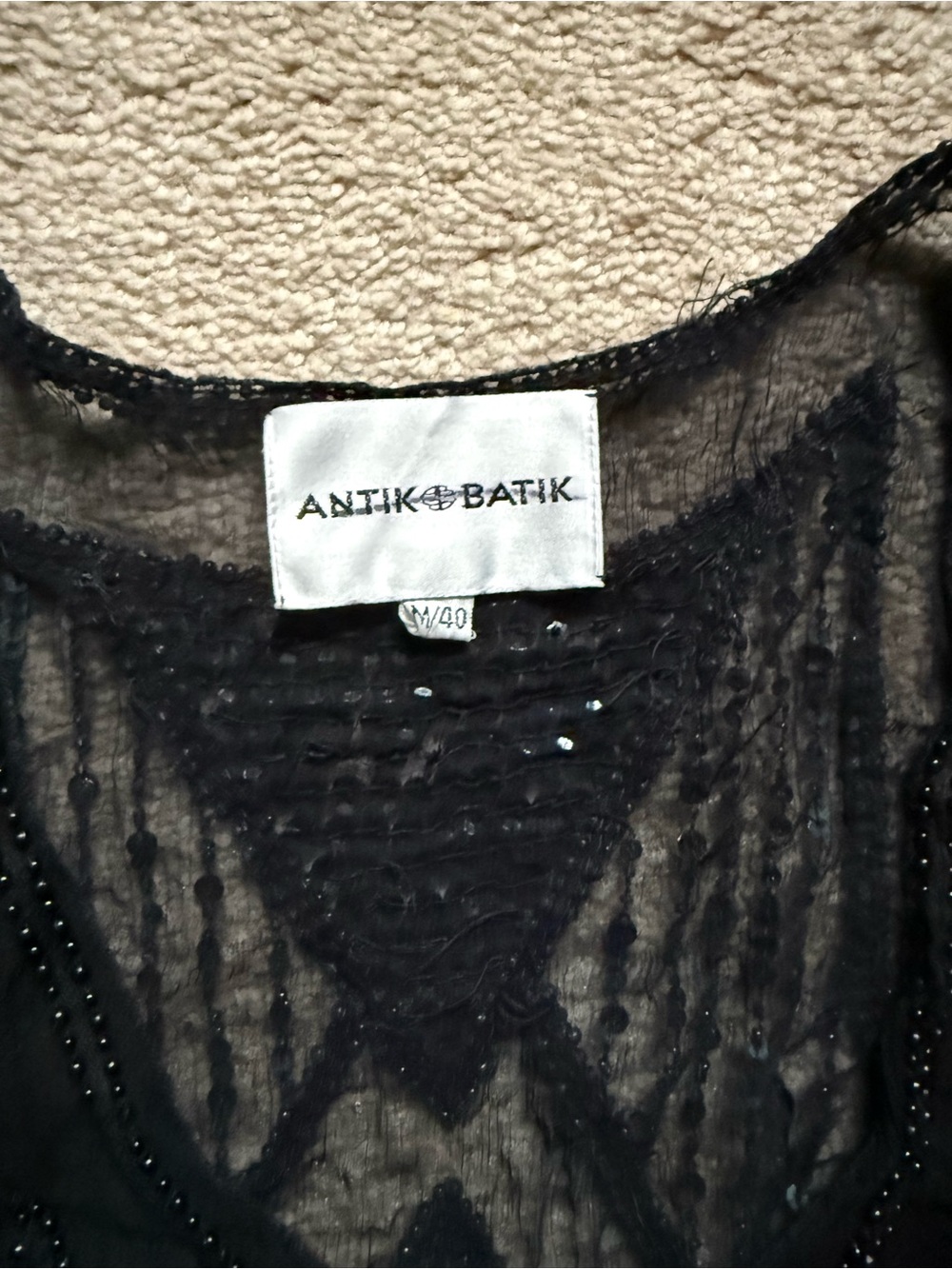 Antik Batik Black Beaded Sequin Mini Dress - Picture 3 of 5